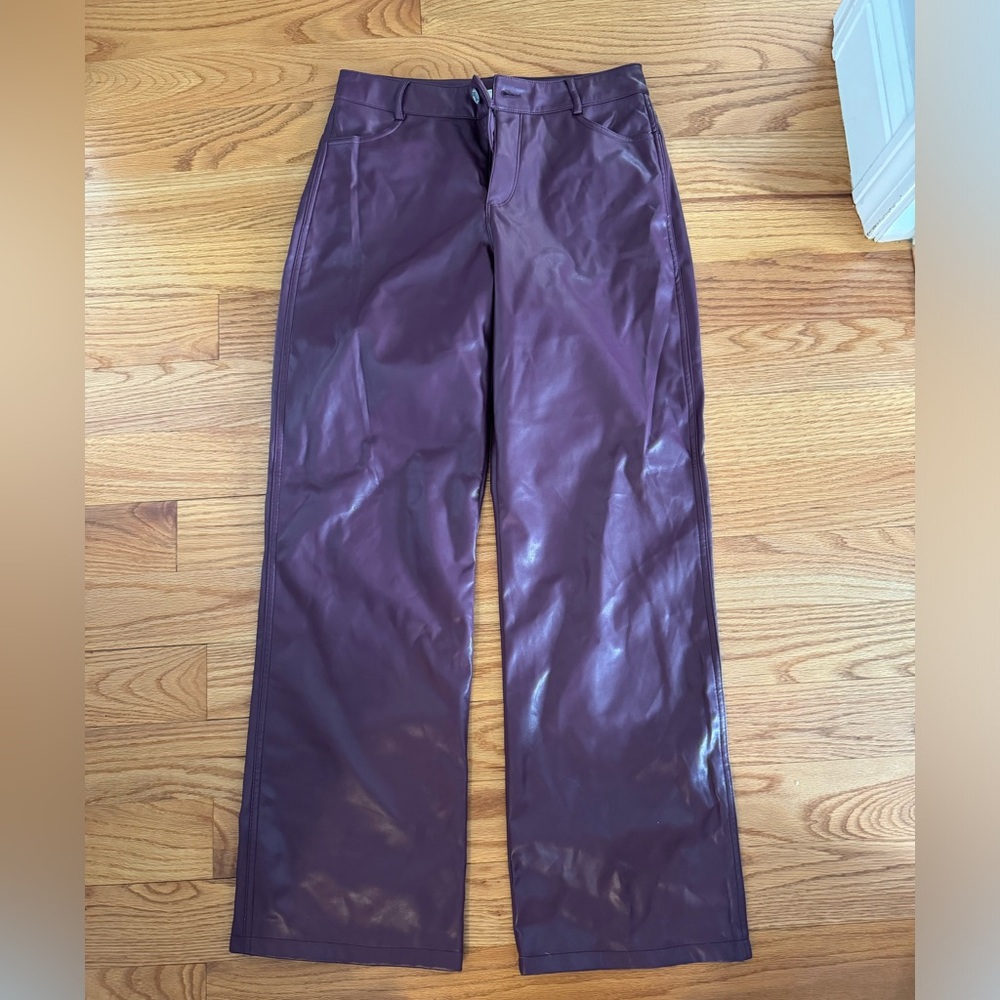 Garage Faux Leather Low Rise Pant